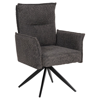 Dining Armchair Zorin Hm9846.03 Grey Fabric-black Metal Base 64x66x94,5hcm.