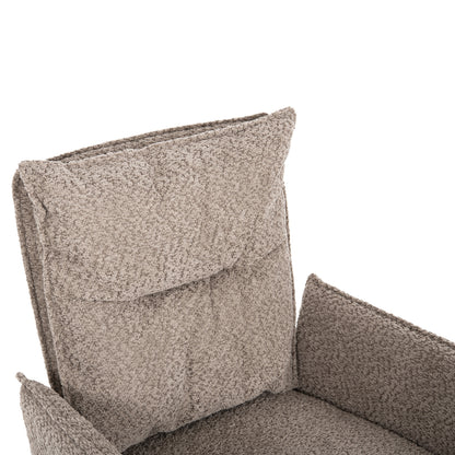 Dining Armchair Zorin Hm9846.07 Dark Beige Fabric-black Metal Base 64x66x94,5hcm.