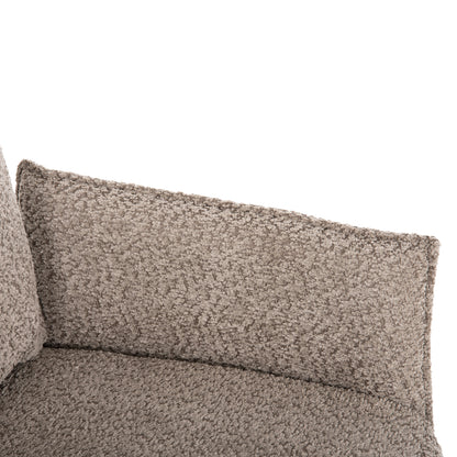 Dining Armchair Zorin Hm9846.07 Dark Beige Fabric-black Metal Base 64x66x94,5hcm.