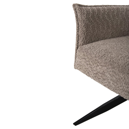 Dining Armchair Zorin Hm9846.07 Dark Beige Fabric-black Metal Base 64x66x94,5hcm.
