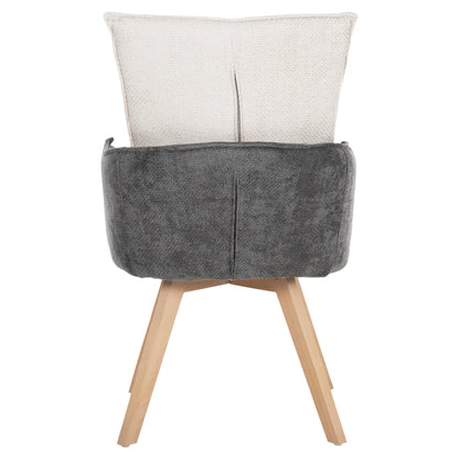 Dining Armchair Rex Hm9847.04 Beige-grey Fabric-beech Wood Legs 53x60x93hcm.