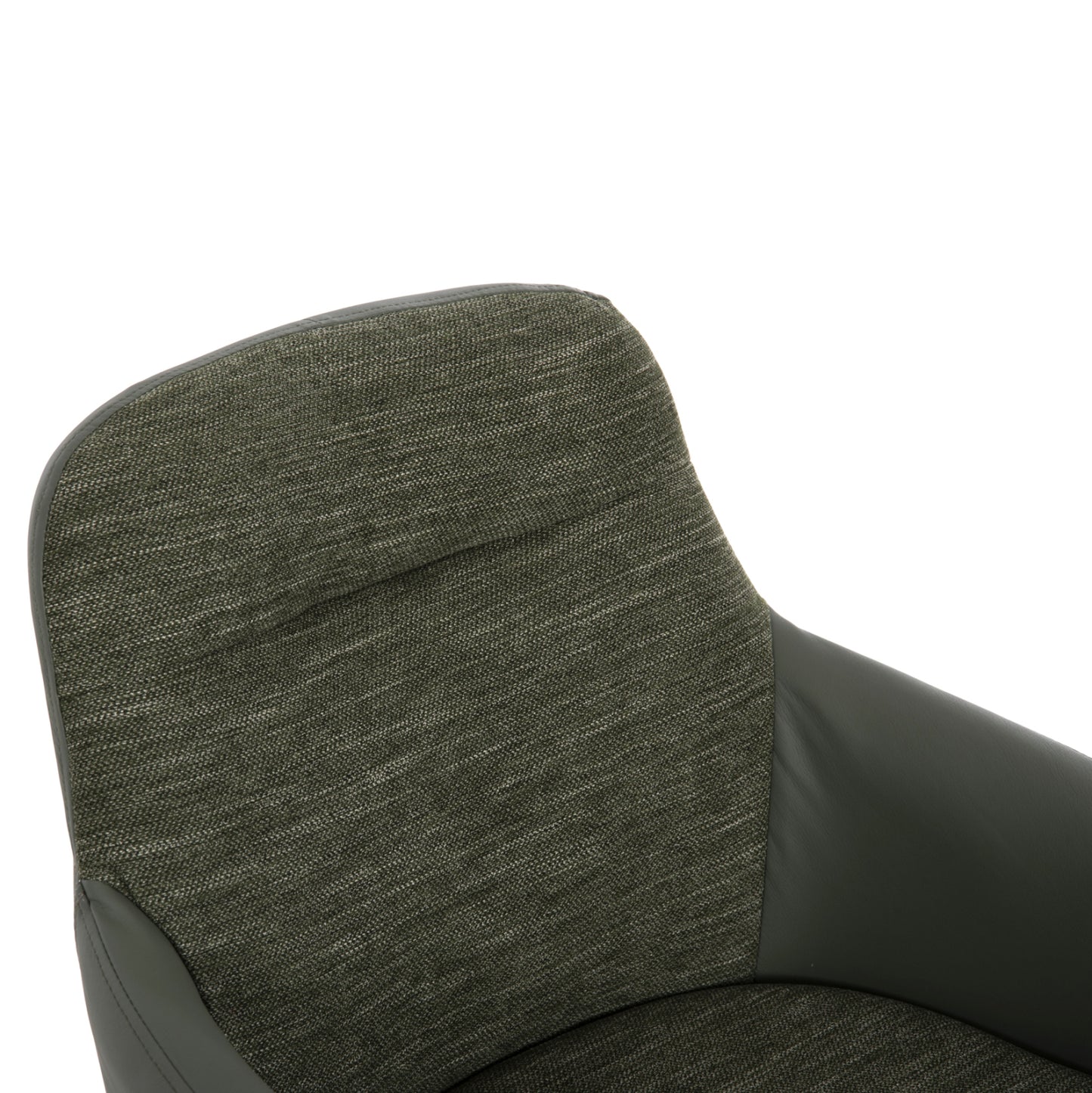 Dining Armchair Dew Hm9848.05 Fabric & Pu In Green-beech Wood Legs 56,5x62x81,5hcm.