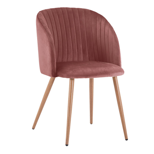 Velvet Armchair Leah In Dusty Pink With Metallic Legs S Hm8543.02 51x58x80 Cm