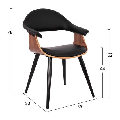 Conference Armchair Superior Pro Hm1111.01 Walnut/black Color