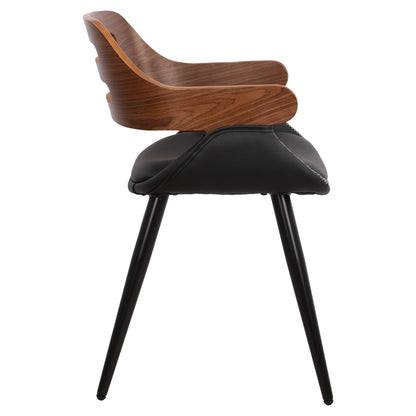 Armchair Auxiliary Superior Pro Walnut-black Pu Hm8491.01 50x53x76cm