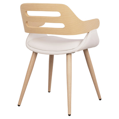 Armchair Auxiliary Superior Pro Sonama With White Pu Hm8491.02 50x53x76cm