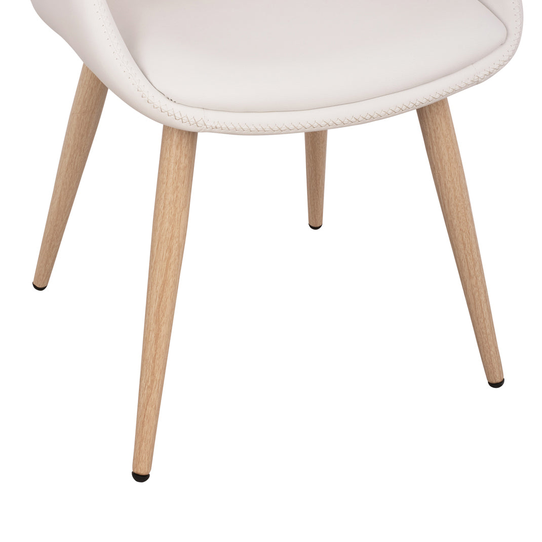 Armchair Auxiliary Superior Pro Sonama With White Pu Hm8491.02 50x53x76cm
