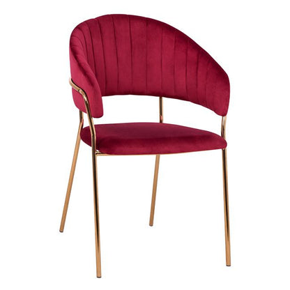 6 Velvet Bordeaux Color With Gold Frame 55x50x82cm