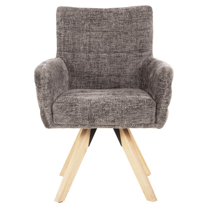 Dining Armchair Gazer Hm9845.03 Grey Fabric-rubberwood Legs 66x63x91hcm.