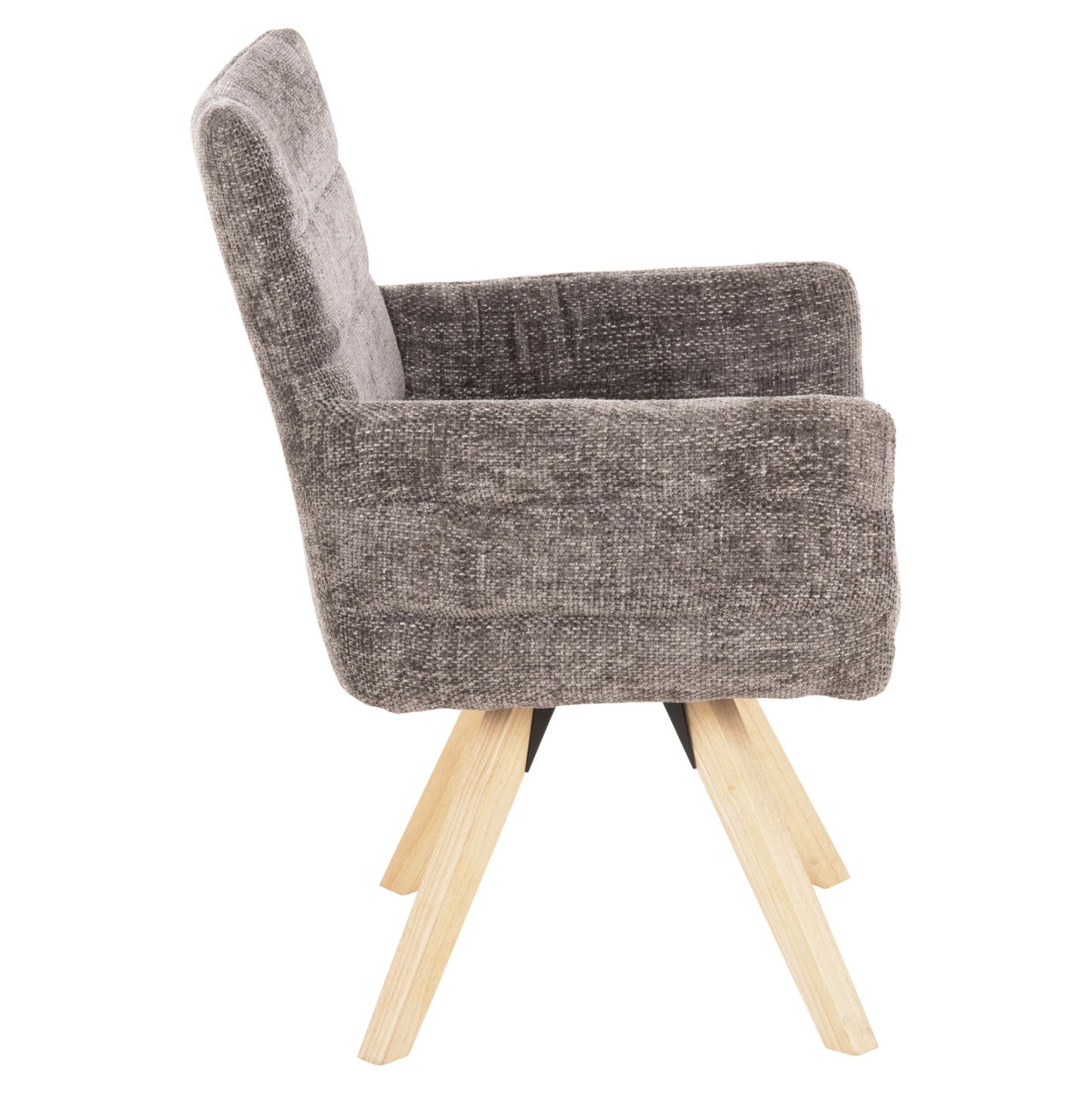 Dining Armchair Gazer Hm9845.03 Grey Fabric-rubberwood Legs 66x63x91hcm.