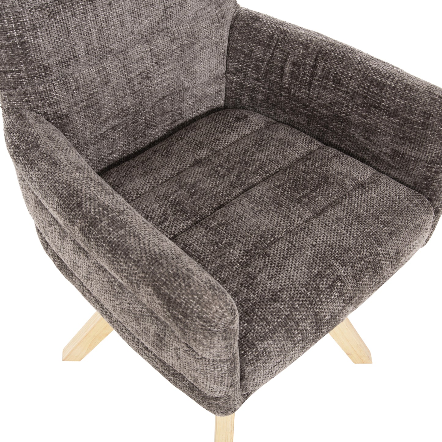 Dining Armchair Gazer Hm9845.03 Grey Fabric-rubberwood Legs 66x63x91hcm.