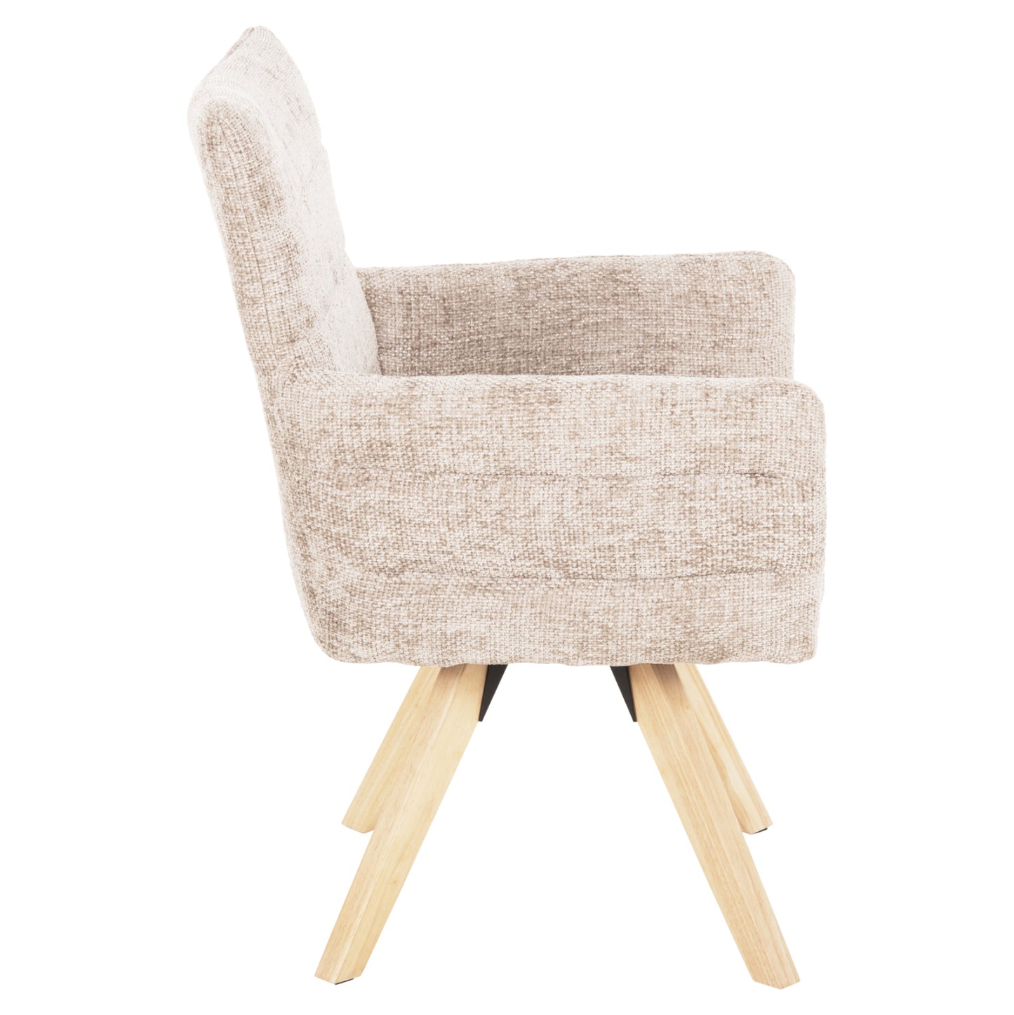 Dining Armchair Gazer Hm9845.04 Beige Fabric-rubberwood Legs 66x63x91hcm.