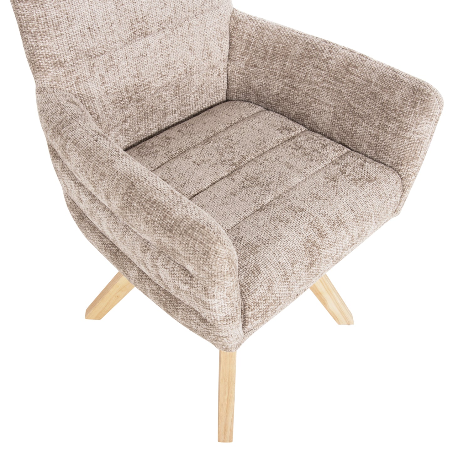 Dining Armchair Gazer Hm9845.04 Beige Fabric-rubberwood Legs 66x63x91hcm.