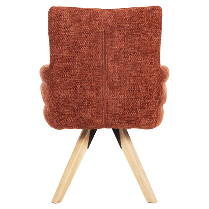 Dining Armchair Gazer Hm9845.06 Reddish Brown Fabric-rubberwood Legs 66x63x91hcm.