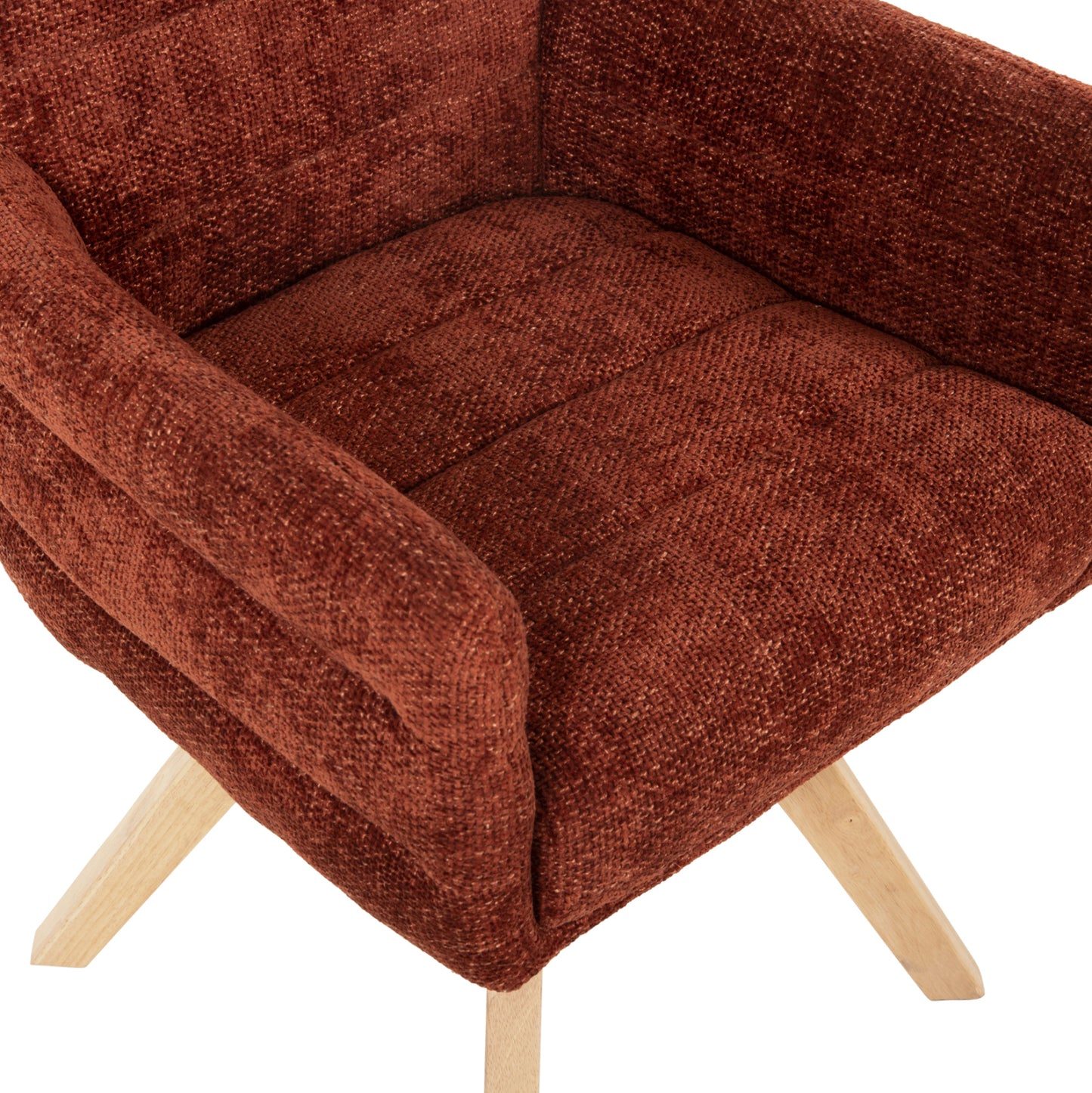 Dining Armchair Gazer Hm9845.06 Reddish Brown Fabric-rubberwood Legs 66x63x91hcm.