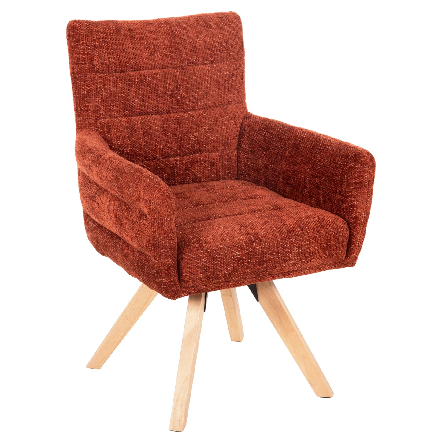 Dining Armchair Gazer Hm9845.06 Reddish Brown Fabric-rubberwood Legs 66x63x91hcm.