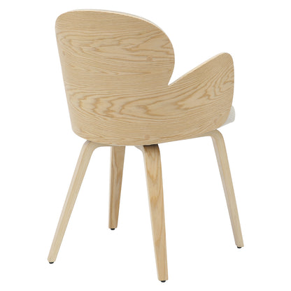 Dining Armchair Darnell Hm9974.01 Plywood In Oak Color-ecru Fabric 56x56x83hcm.