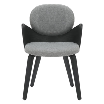 Dining Armchair Darnell Hm9974.02 Plywood In Black Color-grey Fabric 56x56x83hcm.