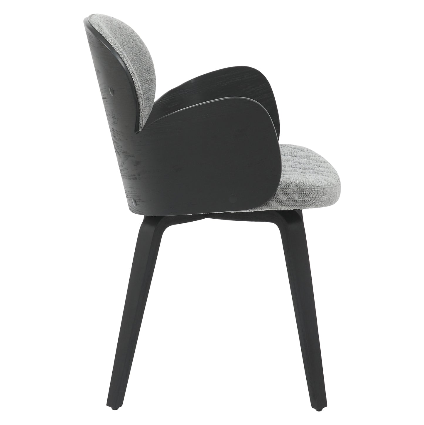 Dining Armchair Darnell Hm9974.02 Plywood In Black Color-grey Fabric 56x56x83hcm.