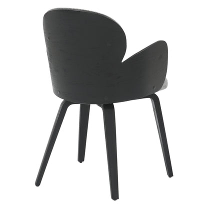Dining Armchair Darnell Hm9974.02 Plywood In Black Color-grey Fabric 56x56x83hcm.