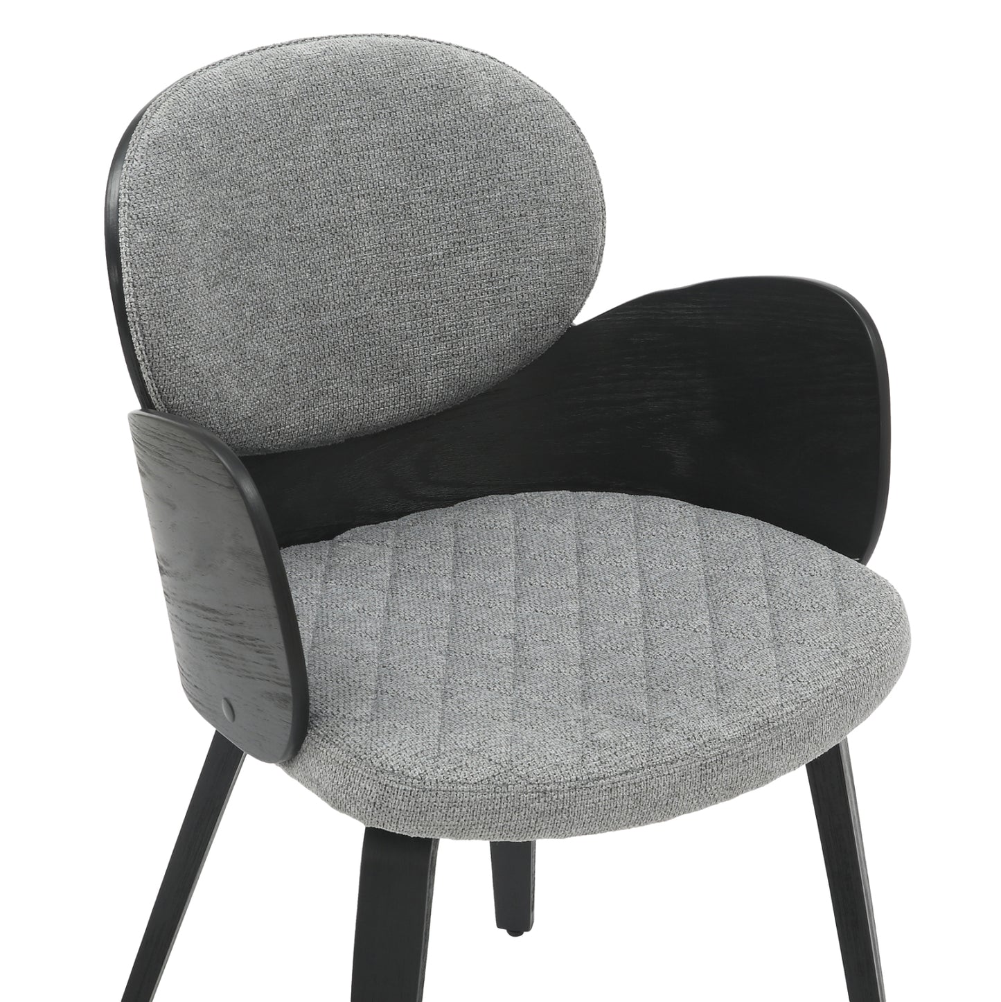 Dining Armchair Darnell Hm9974.02 Plywood In Black Color-grey Fabric 56x56x83hcm.