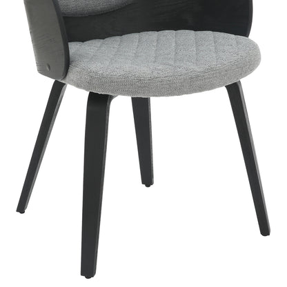 Dining Armchair Darnell Hm9974.02 Plywood In Black Color-grey Fabric 56x56x83hcm.