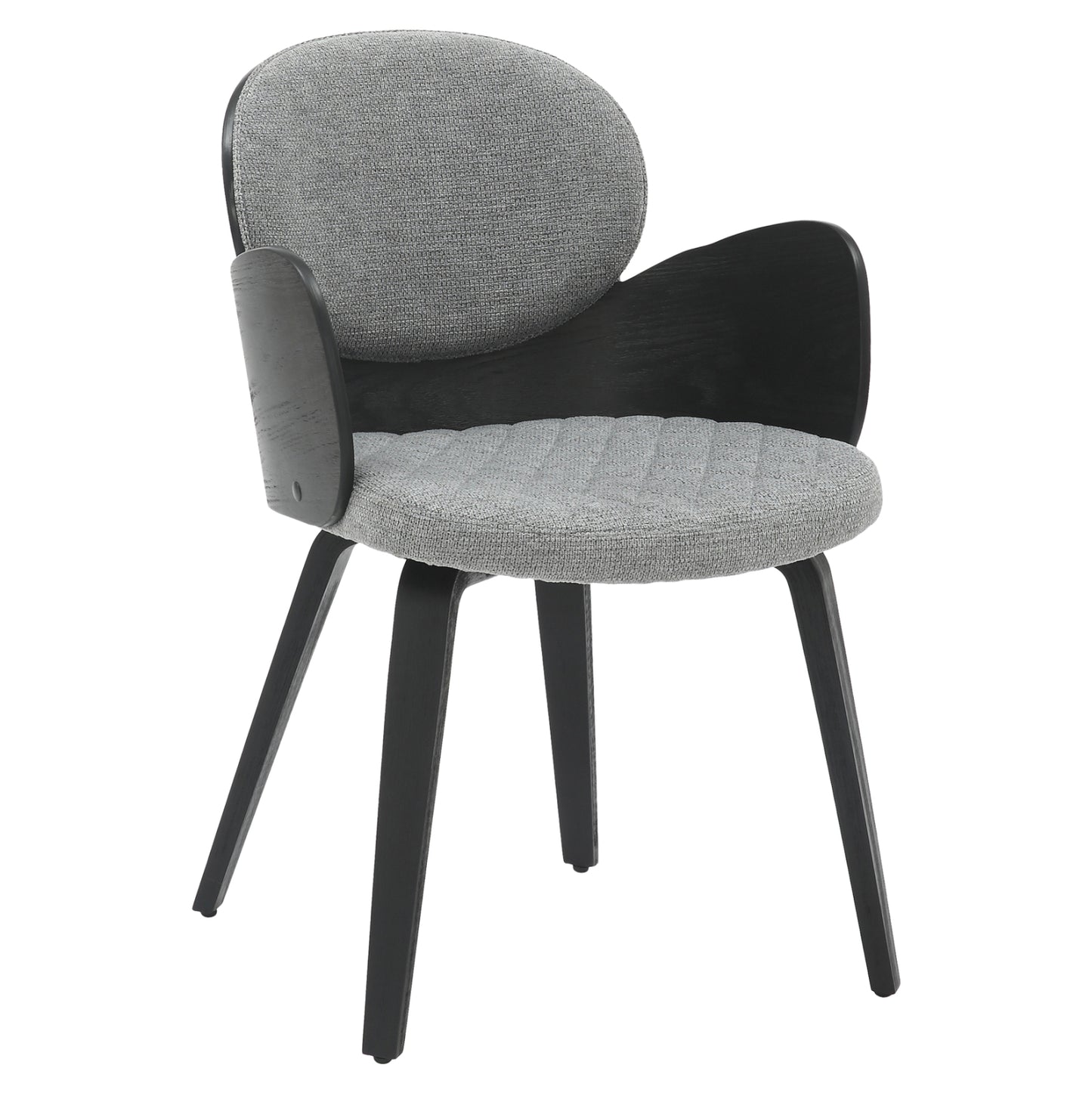 Dining Armchair Darnell Hm9974.02 Plywood In Black Color-grey Fabric 56x56x83hcm.