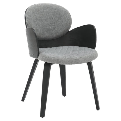 Dining Armchair Darnell Hm9974.02 Plywood In Black Color-grey Fabric 56x56x83hcm.