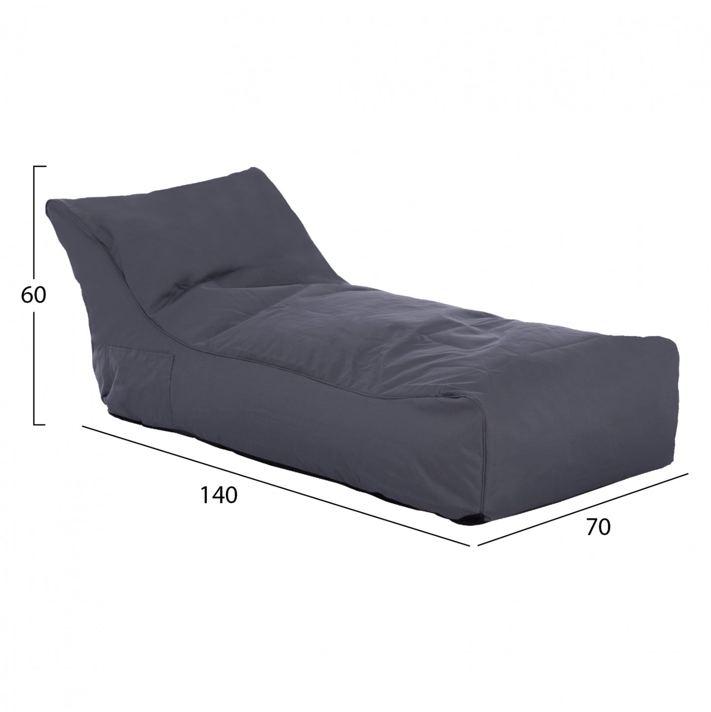 ΠΟΥΦ Alok Hm5806.02 ΓΚΡΙ ΜΕ Uv Protection  140x70x60Υ εκ.
