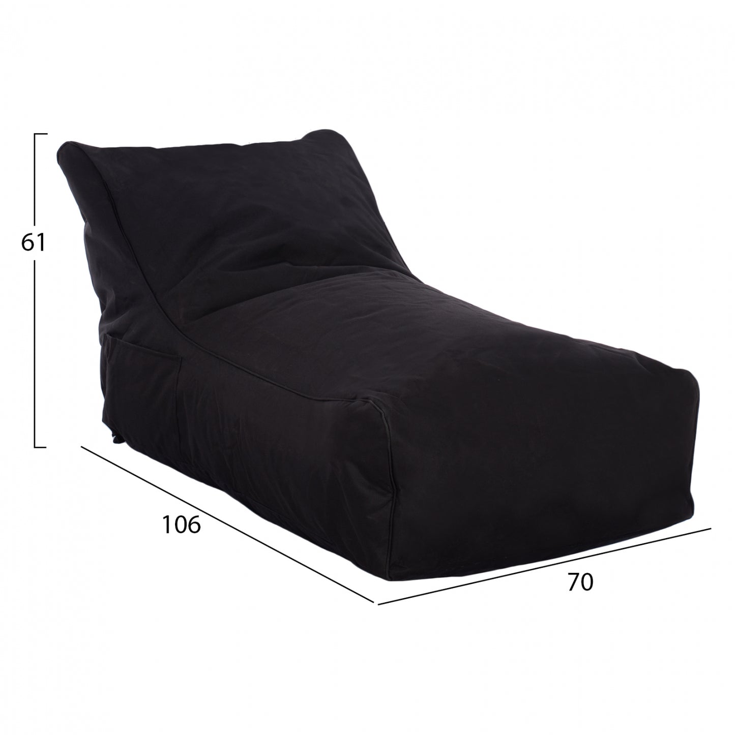 ΠΟΥΦ Bloom ΑΔΙΑΒΡΟΧΟ Hm5111.14 ΜΑΥΡΟ ΜΕ Uv Protection  106x70x61Υ εκ.