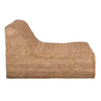 Pouf-lounger Bibloc Hm5989 Teak Wood Frame-hydrohyacinth Upholstery 84x118x73hcm.
