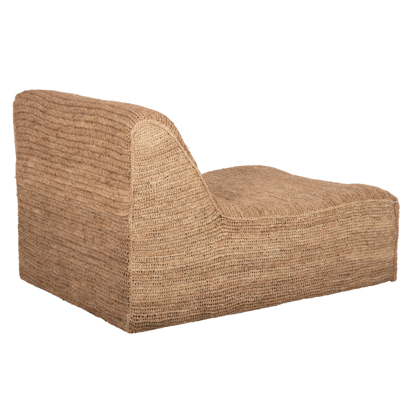 Pouf-lounger Bibloc Hm5989 Teak Wood Frame-hydrohyacinth Upholstery 84x118x73hcm.