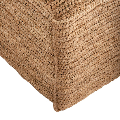 Pouf-lounger Bibloc Hm5989 Teak Wood Frame-hydrohyacinth Upholstery 84x118x73hcm.