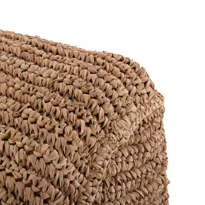 Pouf-lounger Bibloc Hm5989 Teak Wood Frame-hydrohyacinth Upholstery 84x118x73hcm.