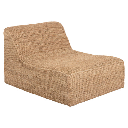 Pouf-lounger Bibloc Hm5989 Teak Wood Frame-hydrohyacinth Upholstery 84x118x73hcm.