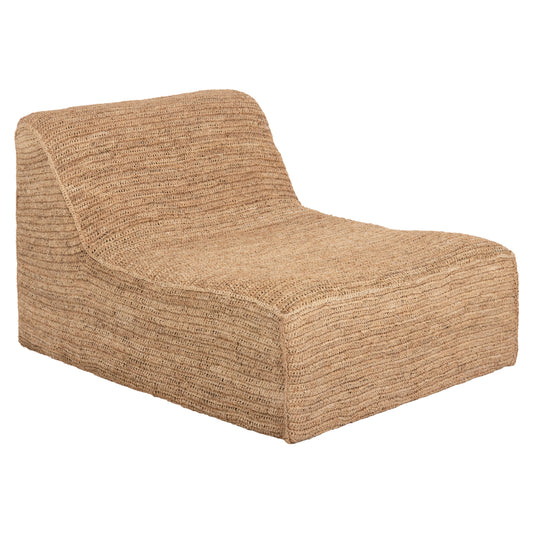 Pouf-lounger Bibloc Hm5989 Teak Wood Frame-hydrohyacinth Upholstery 84x118x73hcm.