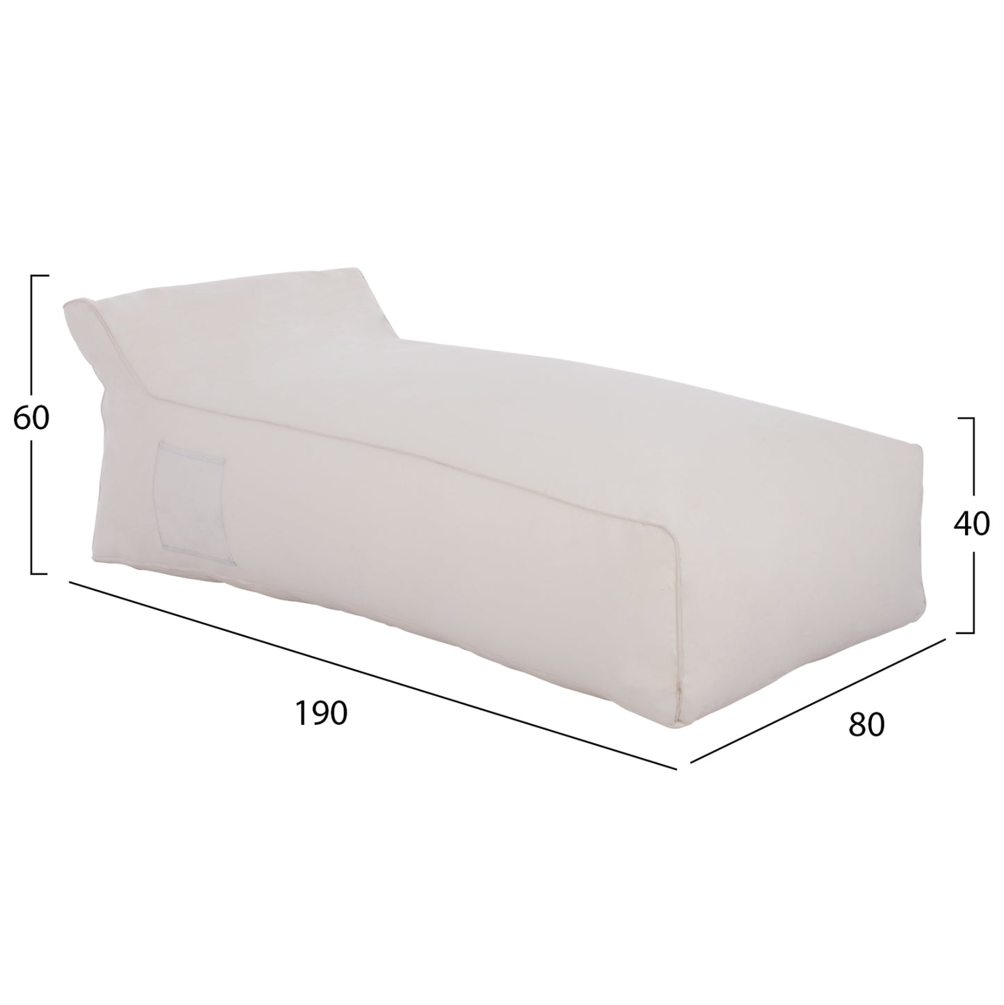 ΠΟΥΦ ΞΑΠΛΩΣΤΡΑ Wadelin Hm5774.11 ΜΕ Textiline ΛΕΥΚΟ 190x80x40-60Υ εκ.