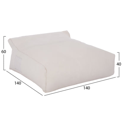 ΠΟΥΦ Yamin 2ΑΤΟΜΩΝ ΜΕ Textilene 600gr/m2 2x1 ΛΕΥΚΟ Hm5773.11 140x140x40-60Υεκ.