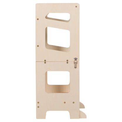 Learning Tower With Blackboard Ricki Hm18344.01 Pine Wood In Natural 43x32x84hcm