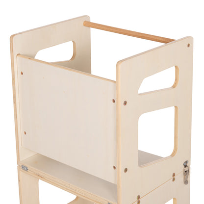 Learning Tower With Blackboard Ricki Hm18344.01 Pine Wood In Natural 43x32x84hcm