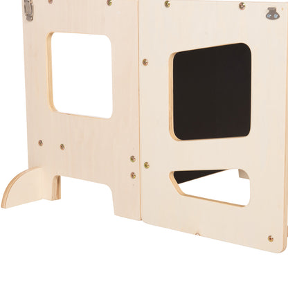 Learning Tower With Blackboard Ricki Hm18344.01 Pine Wood In Natural 43x32x84hcm