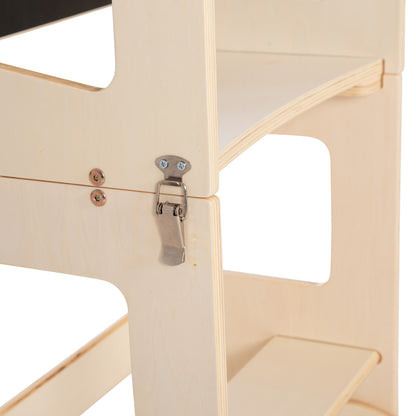 Learning Tower With Blackboard Ricki Hm18344.01 Pine Wood In Natural 43x32x84hcm