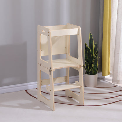 Learning Tower With Blackboard Ricki Hm18345.01 Pine Wood In Natural 37x40x84hcm