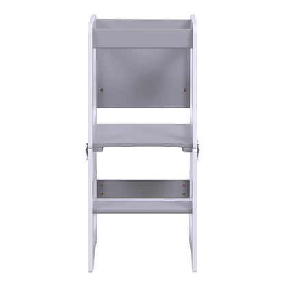 Learning Tower With Blackboard Ricki Hm18345.03 Pine Wood In White/grey 37x40x84hcm