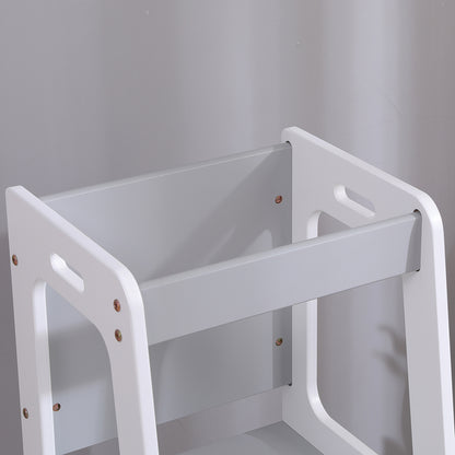 Learning Tower With Blackboard Ricki Hm18345.03 Pine Wood In White/grey 37x40x84hcm