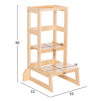 Children's Learning Tower T.montessori Pepe Hm9291.01 Pine Wood In Natural Color 55x53x90hcm.