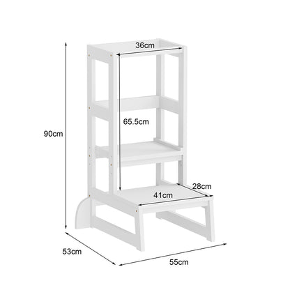 Children's Learning Tower T.montessori Pepe Hm9291.03 Pine Wood In White 55x53x90hcm.