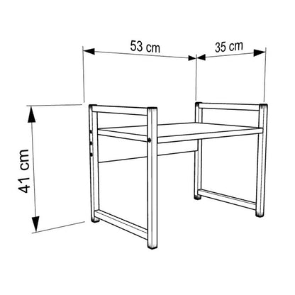 Kitchen Organizing Shelf Becko Hm18219.01 Melamine In White-black Metal 53x35x41hcm.