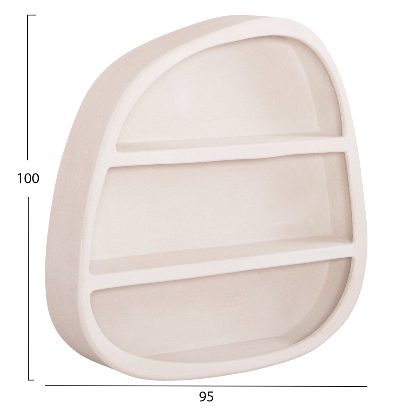 Wall Shelf Series Santorini Hm18058 Mdf In Off-white Color 95x18x100hcm.