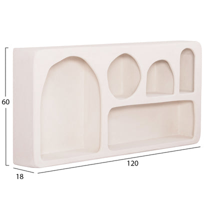 Wall Shelf Series Santorini Hm18063.01 Mdf In Off-white 120x18x60hcm.